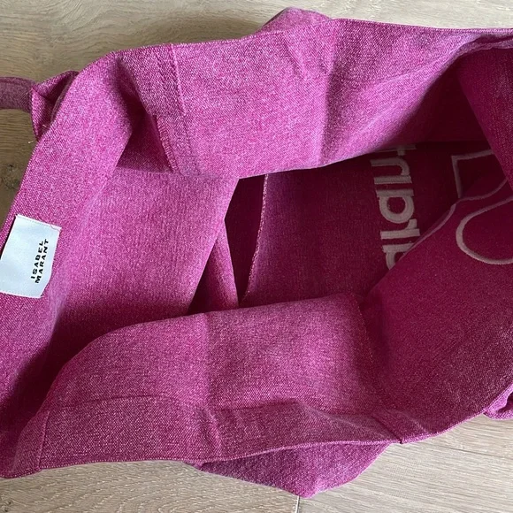 NWT Isabel Marant Yenky Small Washed Canvas Tote Bag in Pink. - Picture 6 of 7